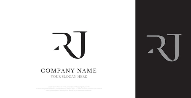 Vector inicial del diseño del logotipo de RJ