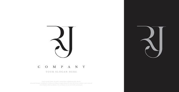 Vector inicial del diseño del logotipo de RJ
