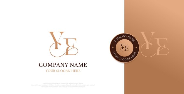 Vector inicial de diseño de logotipo YE