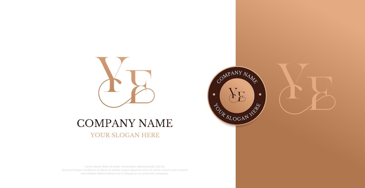 Vector vector inicial de diseño de logotipo ye