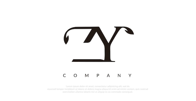 Vector inicial de diseño de logotipo ZY