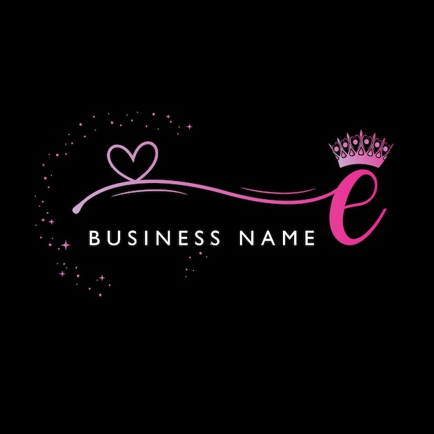 Vector inicial letra E logo femenino CROWN vector diseño