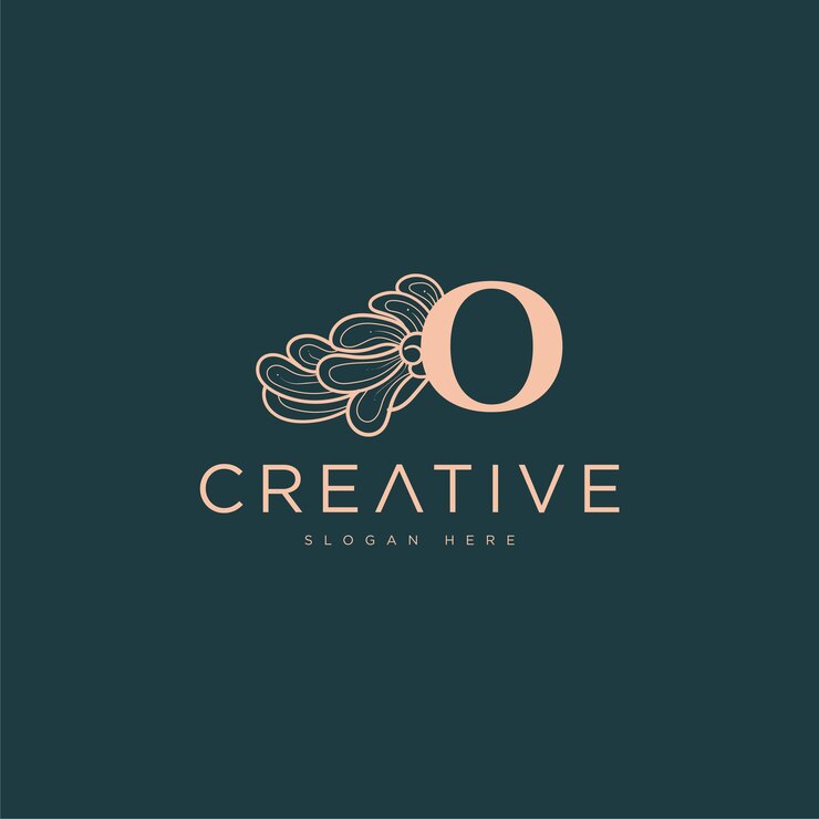 Vector vector inicial de la letra o diseño de logotipo de lujo