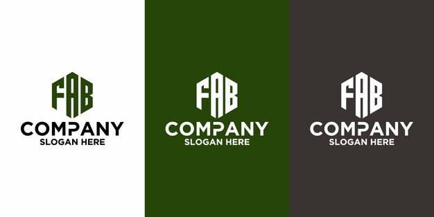 Vector inicial del logotipo del hexágono FAB