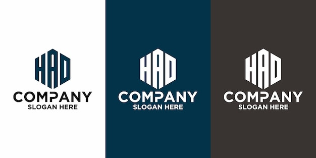 Vector inicial del logotipo del hexágono HAD