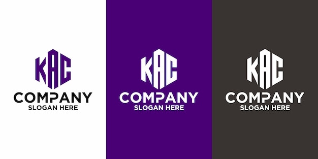 Vector inicial del logotipo del hexágono KAC