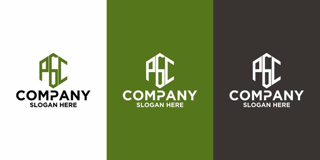 Vector inicial del logotipo del hexágono PGC