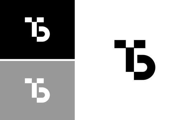Vector inicial en negrita del logotipo TB o BT con plantilla de diseño de monograma geométrico abstracto