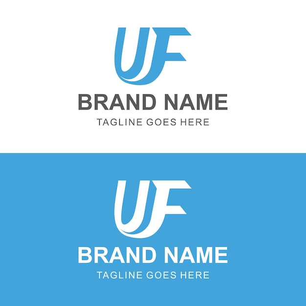 Vector inicial uf letra logotipo de tipografía creativa plantilla vectorial