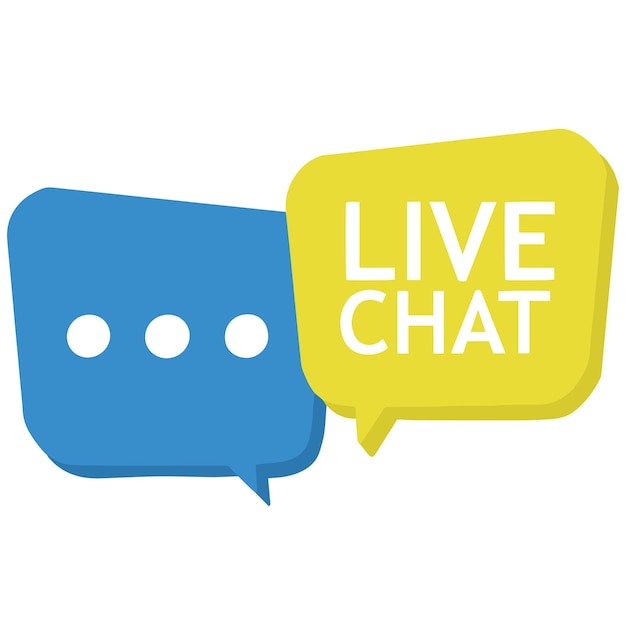 Vector de la insignia del icono del chat en vivo