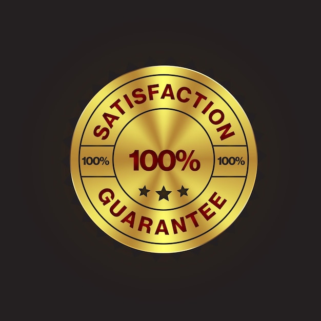 Vector de insignia de icono de oro de alta calidad con 100 garantías