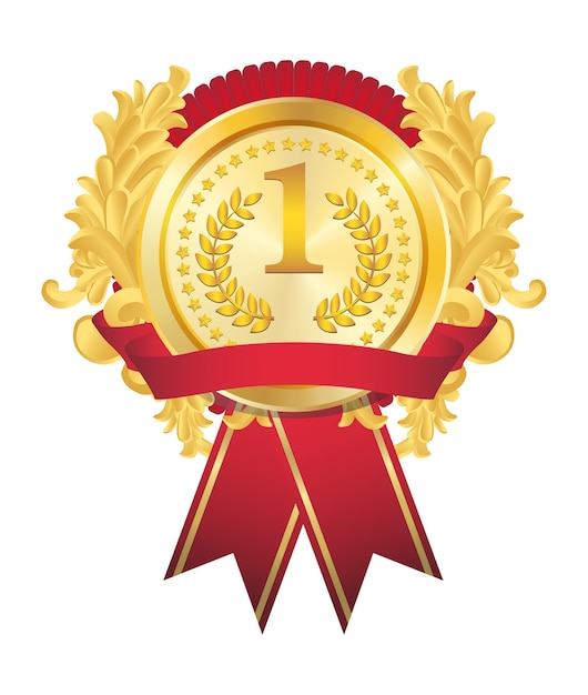 un vector de insignia de oro
