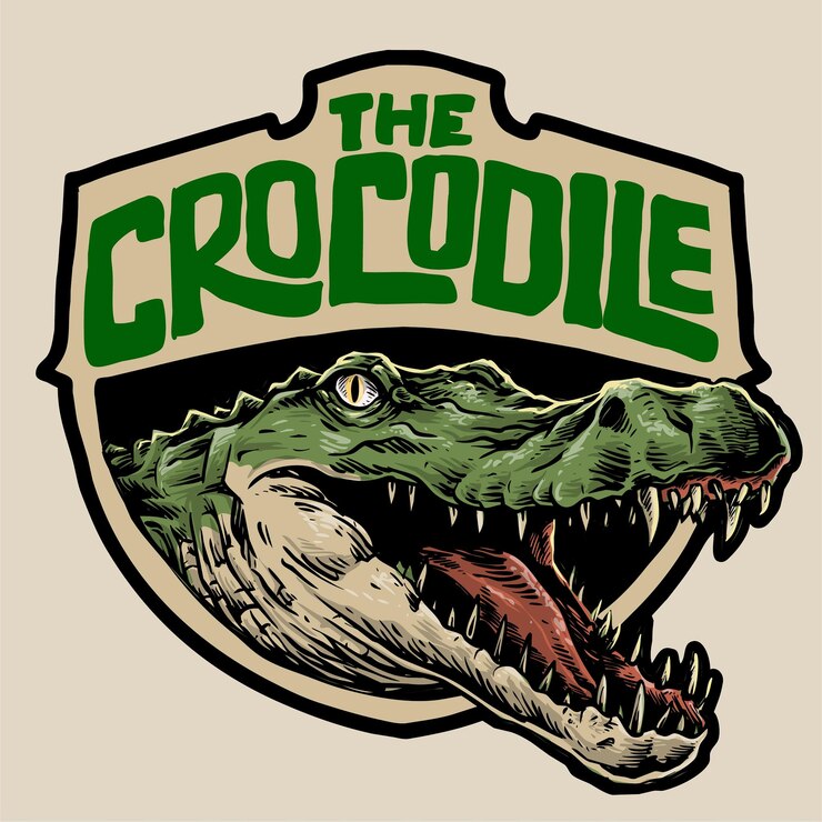 Vector vector de las insignias de la cabeza de cocodrilo