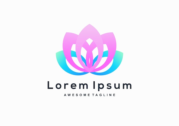 Vector de inspiración de diseño de logotipo de loto colorido