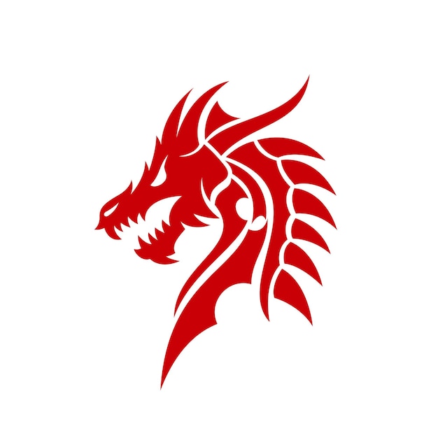 Vector de inspiración de diseño de logotipo tribal dragón