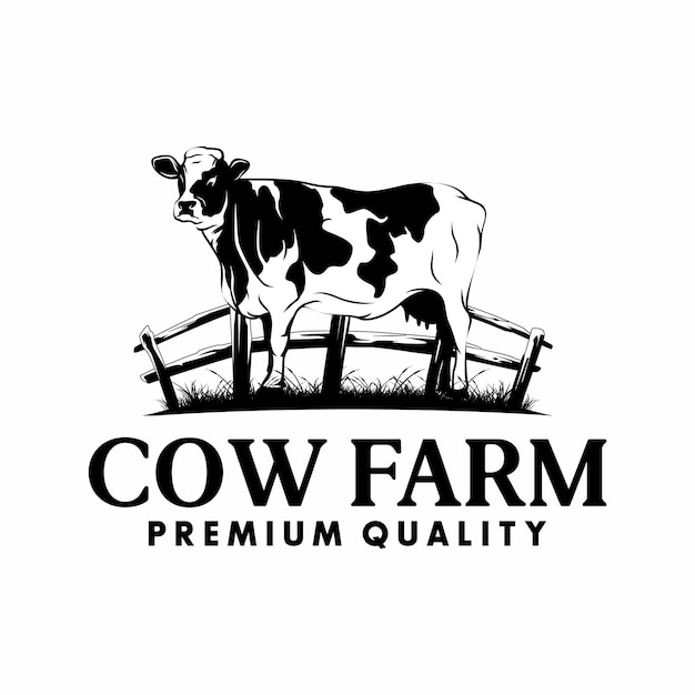 Vector de inspiración para el diseño del logotipo de Vintage Cattle Beef.