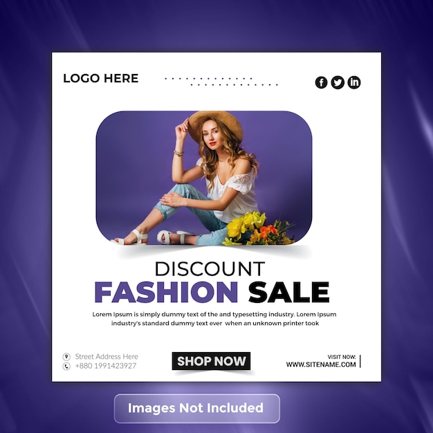 Vector instagram colección de mujeres banner de moda