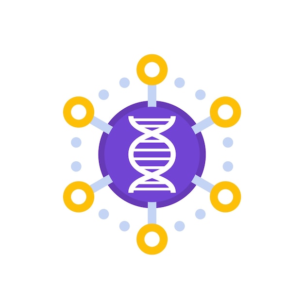 Vector de investigación de ADN de icono de genómica