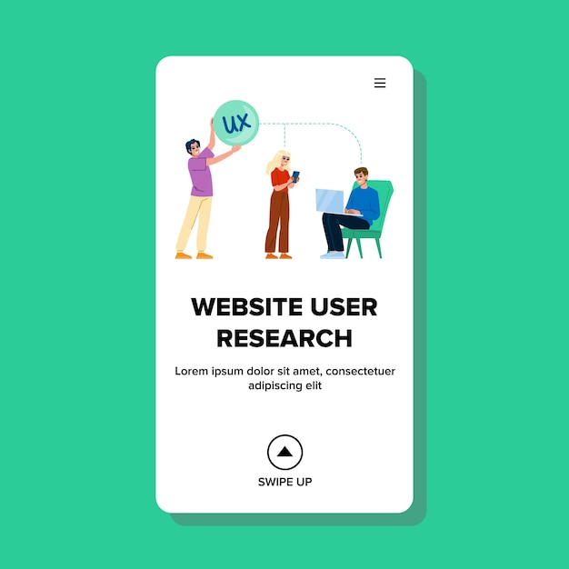 Vector de investigación de usuarios del sitio web de usabilidad
