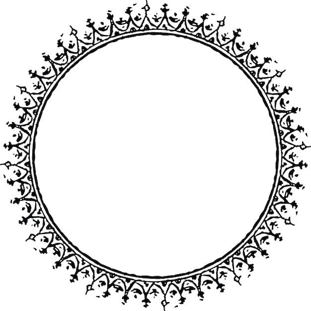 Vector vector iraní árabe eslimi círculo redondo litografía grunge marco de texto vector 012