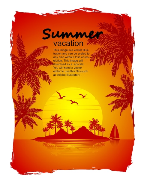 vector de isla tropical
