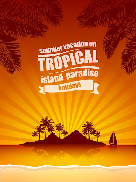 vector de isla tropical