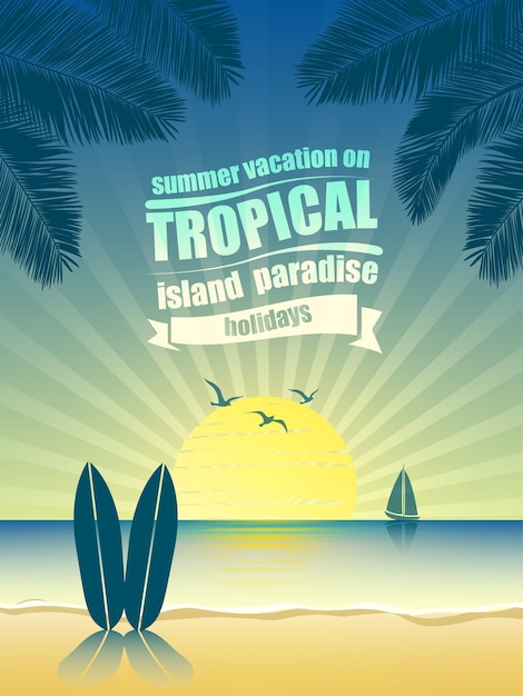 vector de isla tropical