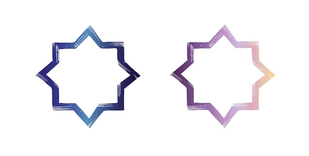 Vector islámico estrella media luna árabe ilustración gráfica aislada en fondo blanco mano musulmana