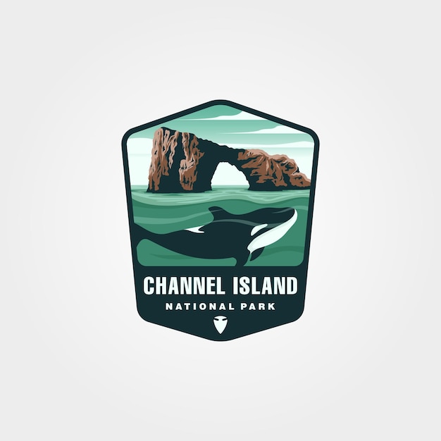 Vector de las islas del canal diseño de ilustración de símbolos de logotipo vintage