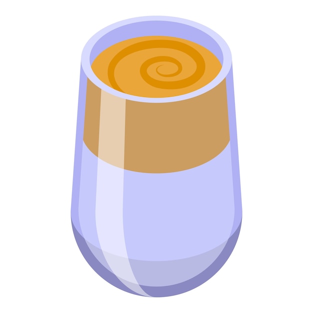 Vector isométrico del icono del café de dalgona giratorio Beber postre