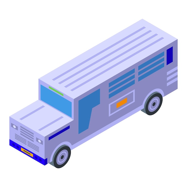 Vector isométrico del icono de transporte gris Transporte turístico