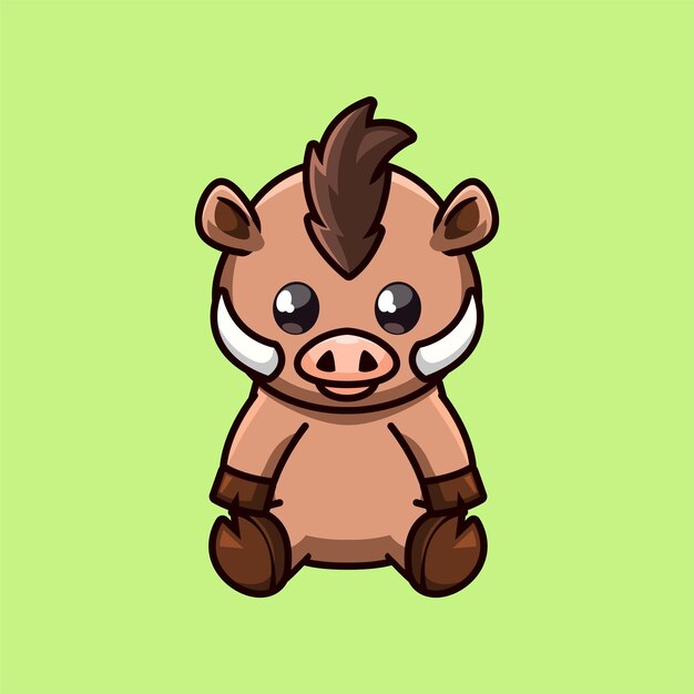Vector del jabalí Chibi