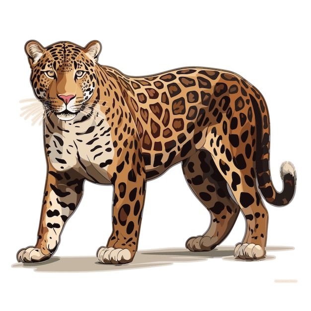 Vector de jaguar sobre fondo blanco