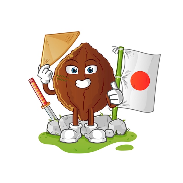 vector japonés de cacao. personaje animado