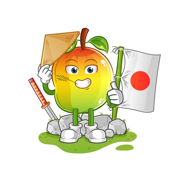 Vector japonés de mango. personaje animado