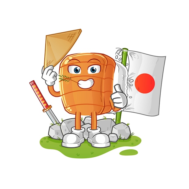 Vector japonés de sushi. personaje animado