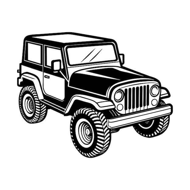 Vector de jeep fuera de carretera de época