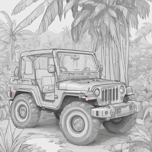 Vector de jeep militar