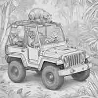 Vector vector de jeep militar