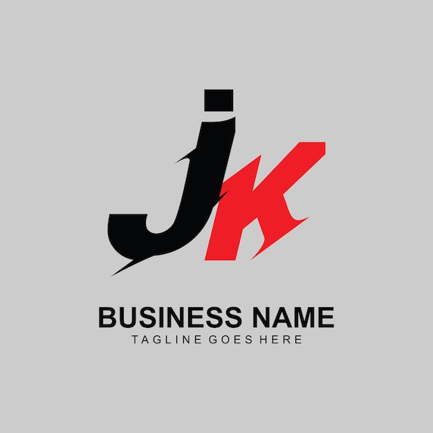 Vector jk plantilla de icono de vector de diseño de logotipo moderno inicial