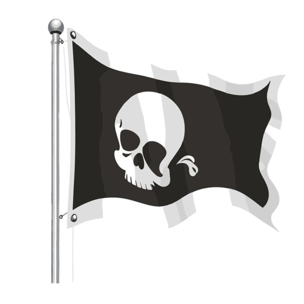 Vector de jolly roger sobre un fondo blanco