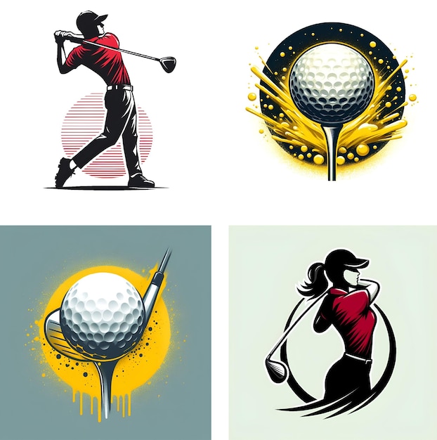 Vector de juego de golf logotipo
