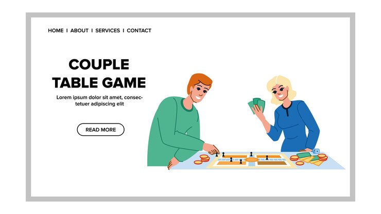Vector vector de juego de mesa de pareja