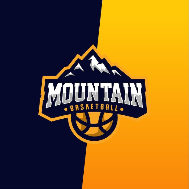 Vector de juego premium de diseño de logotipo de deportes de montaña