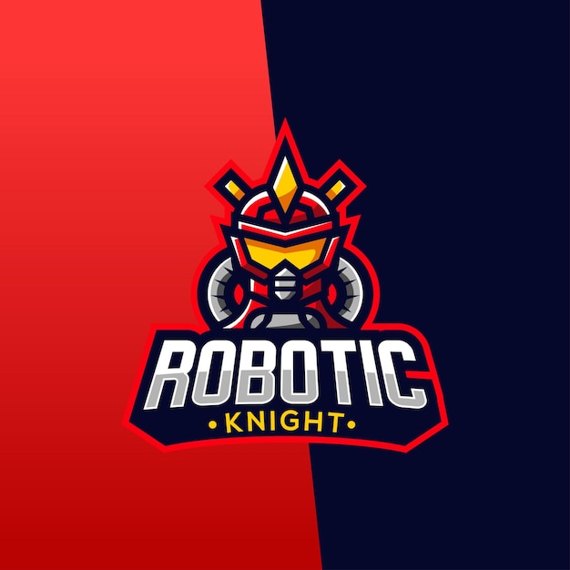 Vector de juego premium de diseño de logotipo de esports robóticos