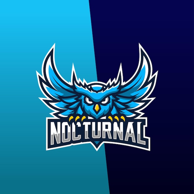 Vector de juego premium de diseño de logotipo de Owl Esports
