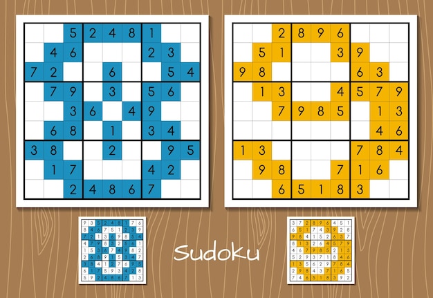 Vector de juego Sudoku con las respuestas 8 9 números