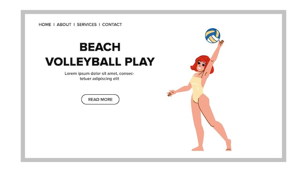 Vector de juego de voleibol de playa