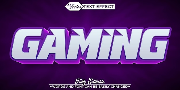 Vector de juegos rojo oscuro Efecto de texto de objeto inteligente totalmente editable