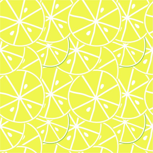 Vector de jugo sin costuras y patrón sin costuras de verano con rodajas y limones